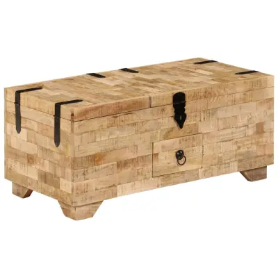 The Living Store Klubska mizica iz trdnega mangovega lesa 80x40x35 cm - Klubska Mizica