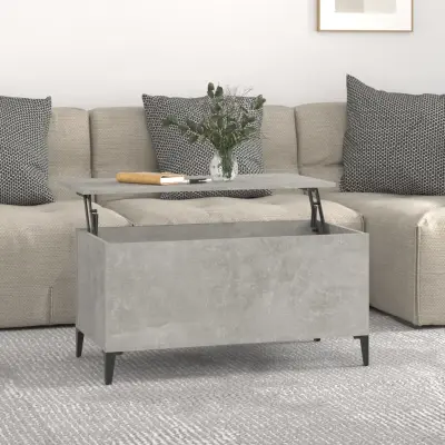 The Living Store Klubska mizica betonsko siva 90x44,5x45 cm inženirski les - Klubska Mizica