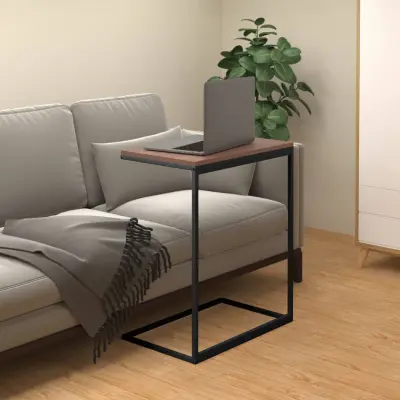 The Living Store Stranska mizica črna 55x35x66 cm konstruiran les - Stranska Mizica