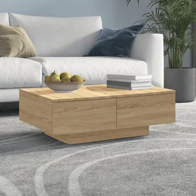 The Living Store Klubska mizica sonoma hrast 90x60x31 cm inženirski les - Klubska Mizica