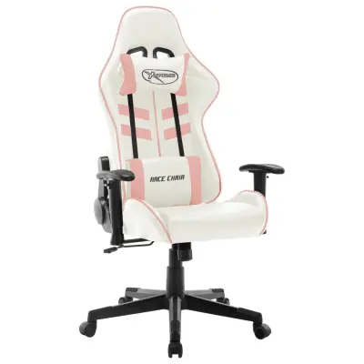 The Living Store Gaming stol belo in roza umetno usnje - Gaming Stol