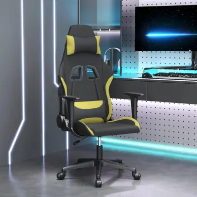 The Living Store Gaming stol črno in svetlo zeleno blago - Gaming Stol