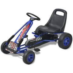 The Living Store Gokart na Pedale z Nastavljivim Sedežem Modre Barve - Gokart Na Pedale