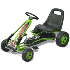 The Living Store Gokart na Pedale z Nastavljivim Sedežem Zelene Barve - Gokart Na Pedale