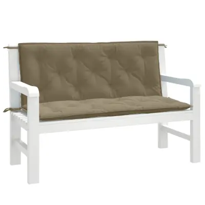 The Living Store Blazina za vrtno klop 2 kosa melanž taupe 120x50x7 cm blago - Blazina Za Vrtno Klop