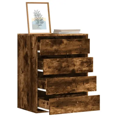 The Living Store Kotni predalnik starinski les 60x41x76 cm inženirski les - Predalnik