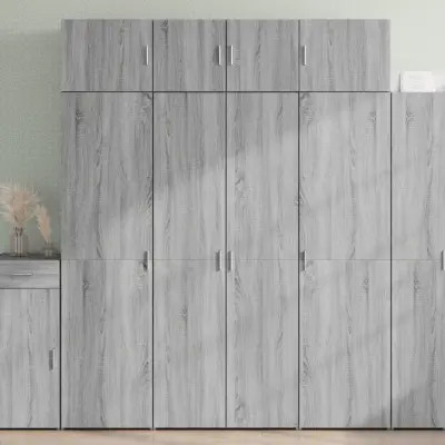 The Living Store Visoka omara siva sonoma 80x42,5x185 cm inženirski les - Visoka Omarica
