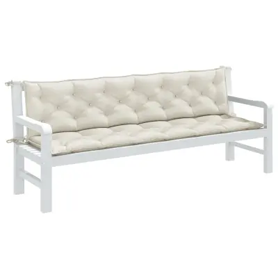 The Living Store Blazina za vrtno klop 2 kosa melanž krem 200x50x7 cm blago - Blazina Za Vrtno Klop