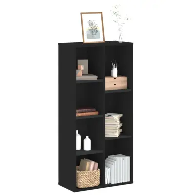 The Living Store Knjižna omara črna 50x25x105 cm inženirski les - Knjižna Omara
