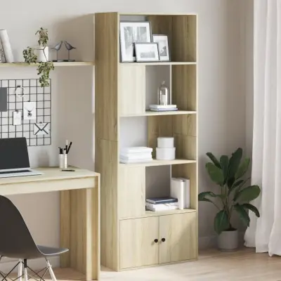 The Living Store Knjižna omara sonoma hrast 70x36x189 cm inženirski les - Knjižna Omara