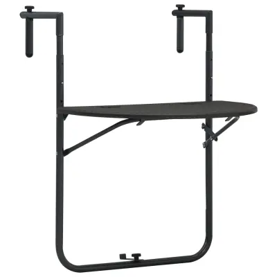 The Living Store Viseča balkonska mizica rjava 60x64x83,5 cm plastika ratan - Balkonska Mizica