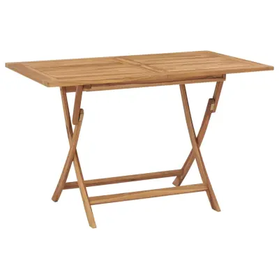 The Living Store Zložljiva vrtna miza 120x70x75 cm trdna tikovina - Jedilna Miza