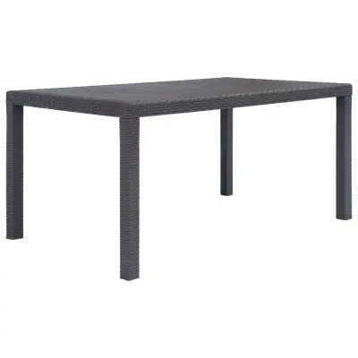 The Living Store Vrtna miza iz plastike 150x90x72 cm izgled ratana rjava - Vrtna Miza