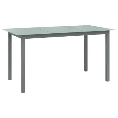 The Living Store Vrtna miza svetlo siva 150x90x74 cm aluminij in steklo - Vrtna Miza