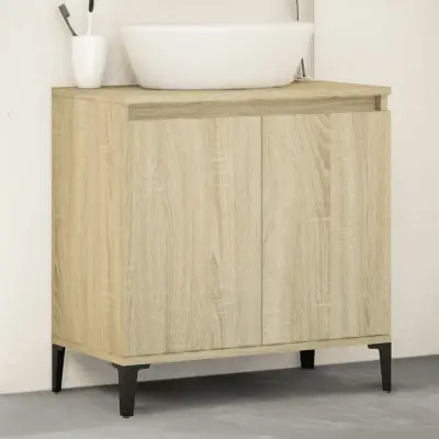 The Living Store Omarica za umivalnik sonoma hrast 58x33x60 cm inženirski les - Omarica Za Umivalnik
