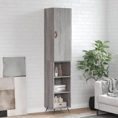 The Living Store Visoka omara siva sonoma 34,5x34x180 cm inženirski les - Visoka Omara