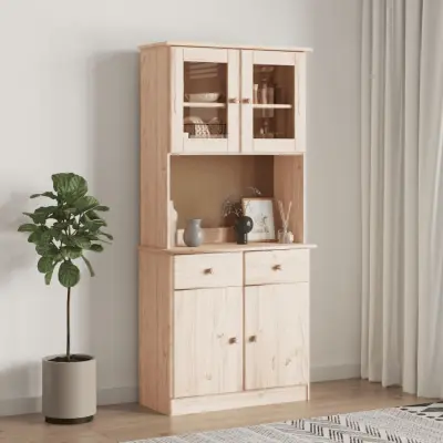 The Living Store Komoda ALTA 77x35x165 cm trdna borovina - Visoka Omara