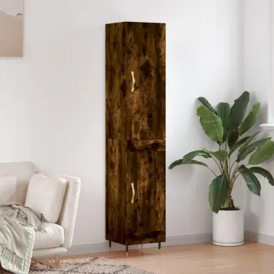 The Living Store Visoka omara dimljeni hrast 34,5x34x180 cm inženirski les - Visoka Omara