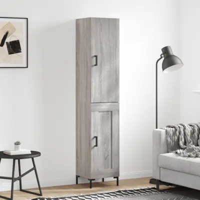 The Living Store Visoka omara siva sonoma 34,5x34x180 cm inženirski les - Visoka Omara