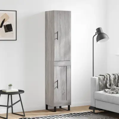 The Living Store Visoka omara siva sonoma 34,5x34x180 cm inženirski les - Visoka Omara
