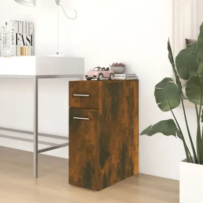 The Living Store Lekarniška omara dimljeni hrast 20x45,5x60 cm konstruiran les - Lekarniška Omara
