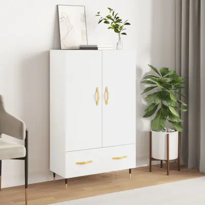 The Living Store Visoka omara bela 69,5x31x115 cm inženirski les - Visoka Omarica