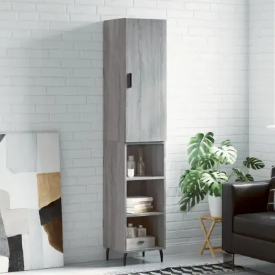 The Living Store Visoka omara siva sonoma 34,5x34x180 cm inženirski les - Visoka Omara