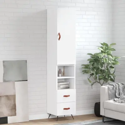 The Living Store Visoka omara bela 34,5x34x180 cm inženirski les - Visoka Omarica