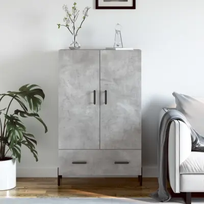 The Living Store Visoka omara betonsko siva 69,5x31x115 cm inženirski les - Visoka Omarica