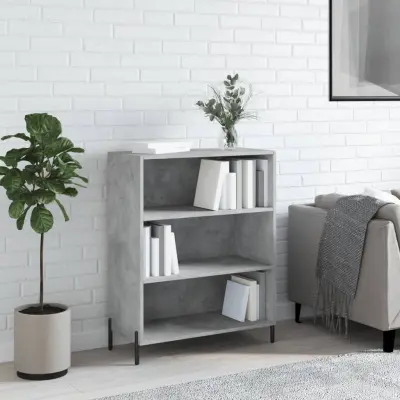 The Living Store Omarica s policami betonsko siva 69,5x32,5x90 cm inženirski les - Omarica S Policami