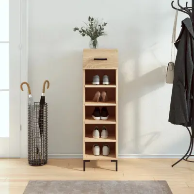 The Living Store Omarica za čevlje sonoma hrast 30x35x105 cm inženirski les - Omarica Za Čevlje