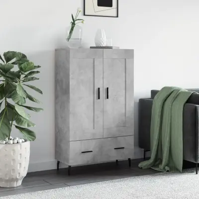 The Living Store Visoka omara betonsko siva 69,5x31x115 inženirski les - Visoka Omarica