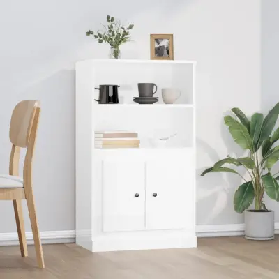 The Living Store Visoka omara visok sijaj bela 60x35,5x103,5 cm inženirski les - Visoka Omarica