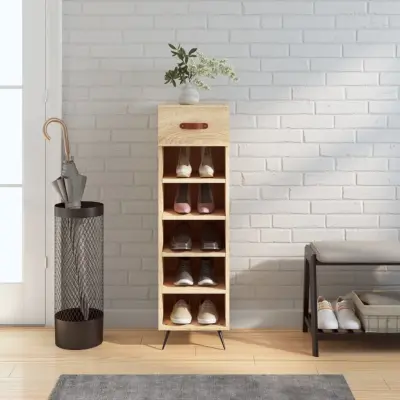 The Living Store Omarica za čevlje sonoma hrast 30x35x105 cm inženirski les - Omarica Za Čevlje