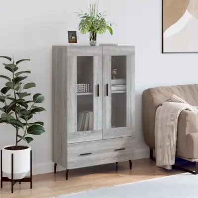 The Living Store Visoka omara siva sonoma 69,5x31x115 cm inženirski les - Visoka Omarica