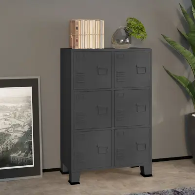 The Living Store Industrijska omara antracit 75x40x115 cm kovinska - Skrinja Za Shranjevanje