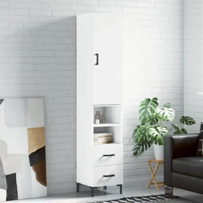 The Living Store Visoka omara bela 34,5x34x180 cm inženirski les - Visoka Omarica