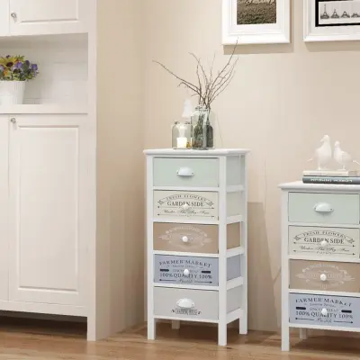 The Living Store Elegantna francoska omarica s 5 predali les - Omarica Za Shranjevanje