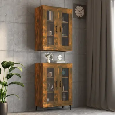 The Living Store Viseča stenska omarica dimljeni hrast 69,5x34x90 cm - Viseča Stenska Omarica