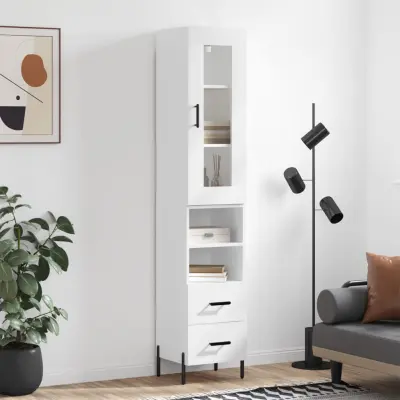 The Living Store Visoka omara bela 34,5x34x180 cm inženirski les - Visoka Omara
