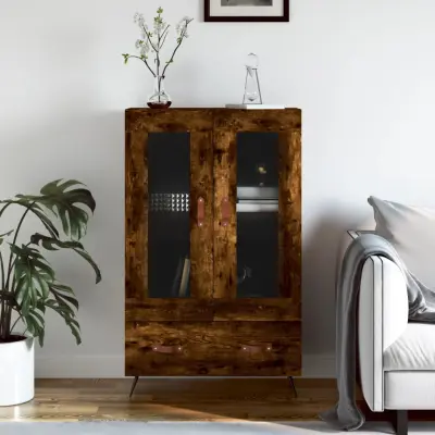 The Living Store Visoka omara dimljeni hrast 69,5x31x115 cm inženirski les - Visoka Omarica