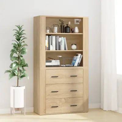The Living Store Visoka omara sonoma hrast inženirski les - Visoka Omara
