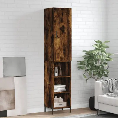 The Living Store Visoka omara dimljeni hrast 34,5x34x180 cm inženirski les - Visoka Omara
