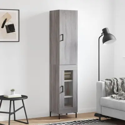 The Living Store Visoka omara siva sonoma 34,5x34x180 cm inženirski les - Visoka Omara