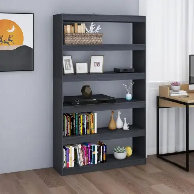 The Living Store Knjižna omara za razdelitev prostora siva 100x30x167,5 cm - Knjižna Omara