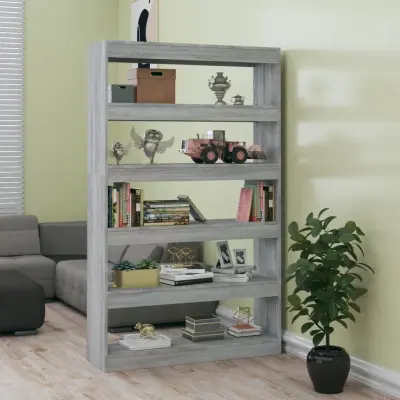 The Living Store Knjižna omara/pregrada siva sonoma 100x30x166 cm - Knjižna Omara