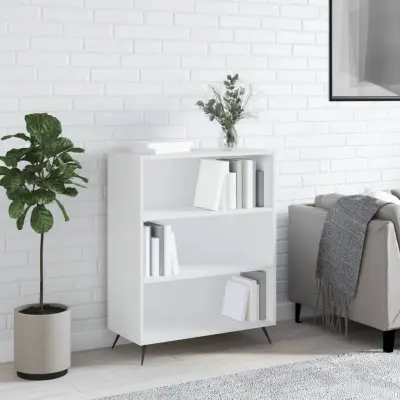 The Living Store Knjižna omara bela 69,5x32,5x90 cm inženirski les - Knjižna Omara