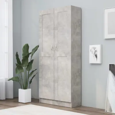 The Living Store Knjižna omara betonsko siva 82,5x30,5x185,5 cm iverna plošča - Knjižna Omarica