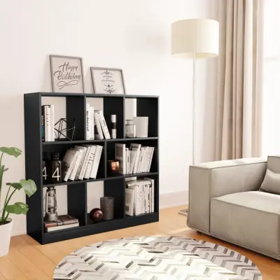 The Living Store Knjižna omara črna 97,5x29,5x100 cm iverna plošča - Knjižna Omarica