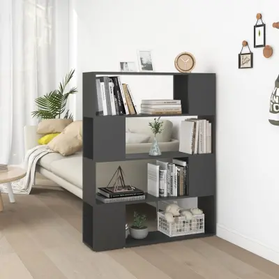 The Living Store Knjižna omara za razdelitev prostora siva 100x24x124 cm - Knjižna Omara Za Razdelitev Prostora